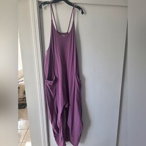 Free People Hot Shot Onesie Purple Sleeveless Jumpsuit with Pockets